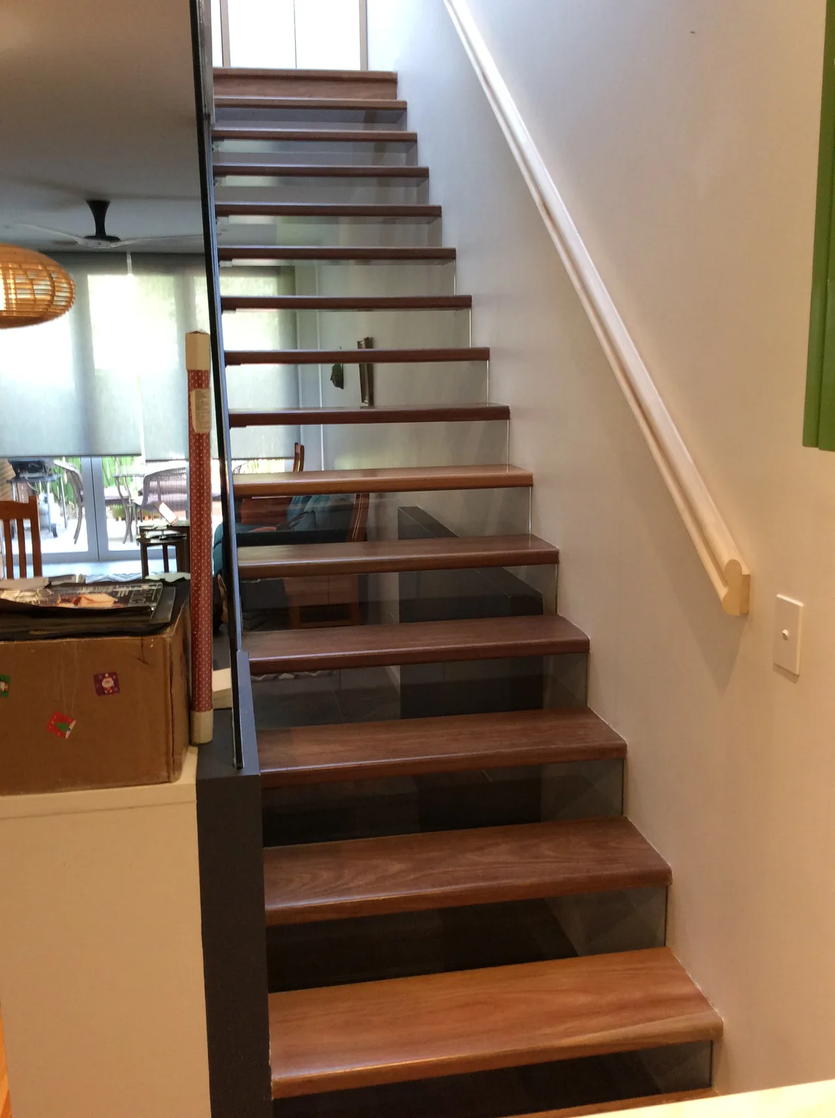 Timber staircase with contrasting riser detail